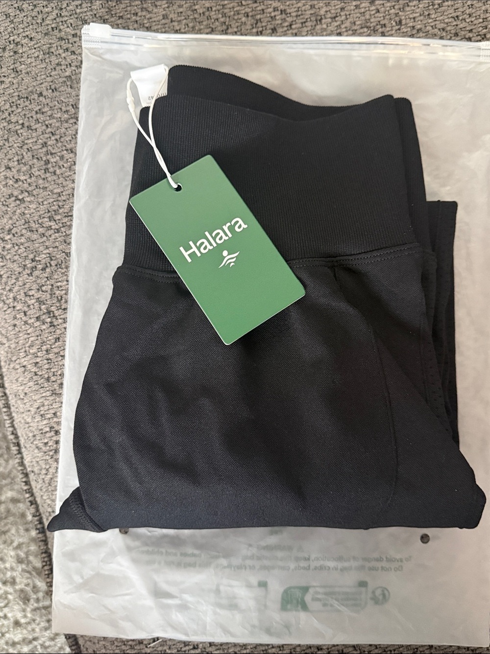 HALARA Black High-Rise Leggings with Wide Waistband